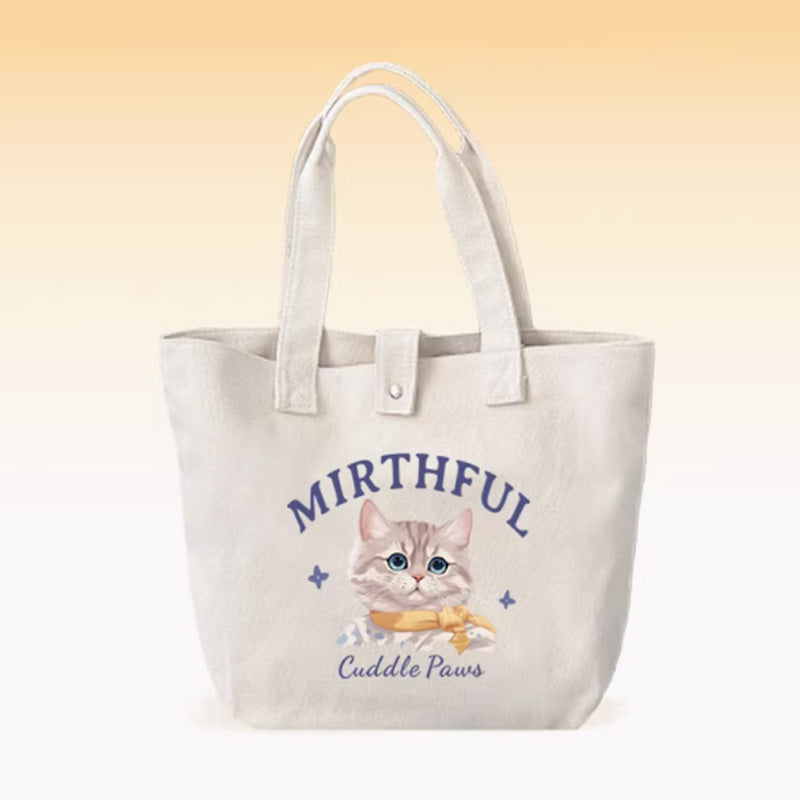 Personalized Cute Pet Canvas Bag - Valentine's Day Gift for Her Who Loves Pets