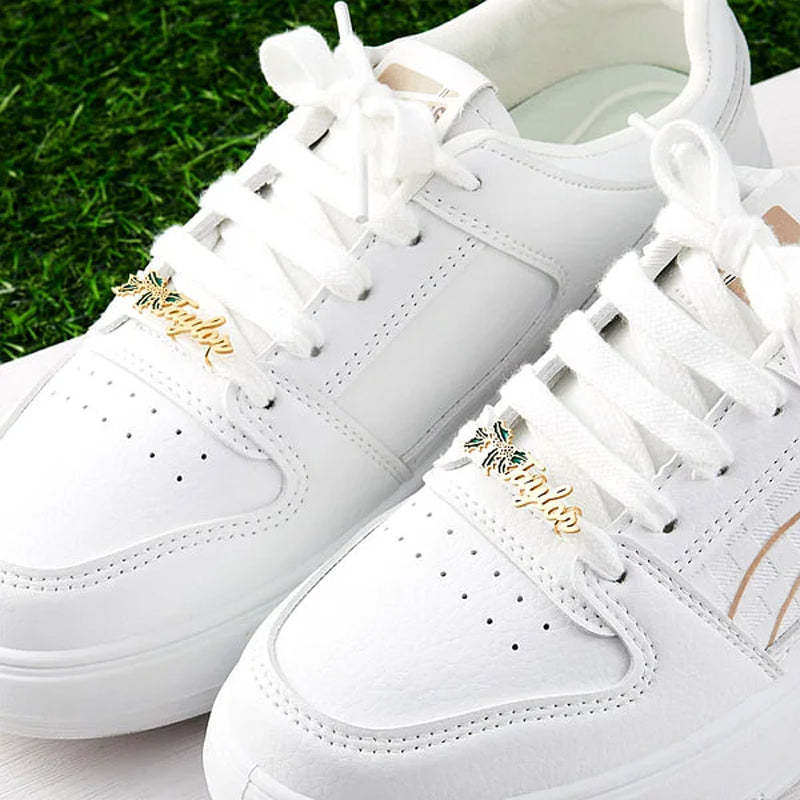 Personalized Watercolor Birth Flower Shoelace Charms Shoe Buckles with Name