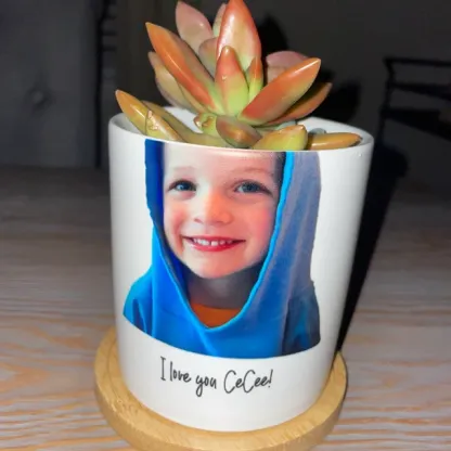 Personalised Flower Pots With Grandchildren's Portraits - Grandparents Day Gifts, Gifts For New Grandparents