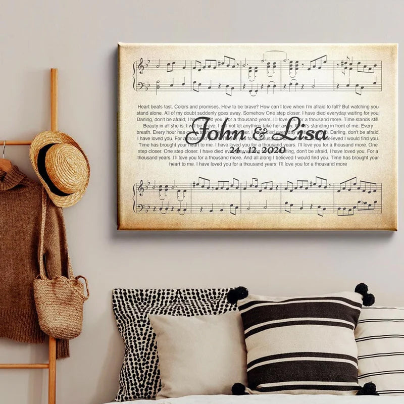 Song Lyrics On Canvas Custom Wall Art
