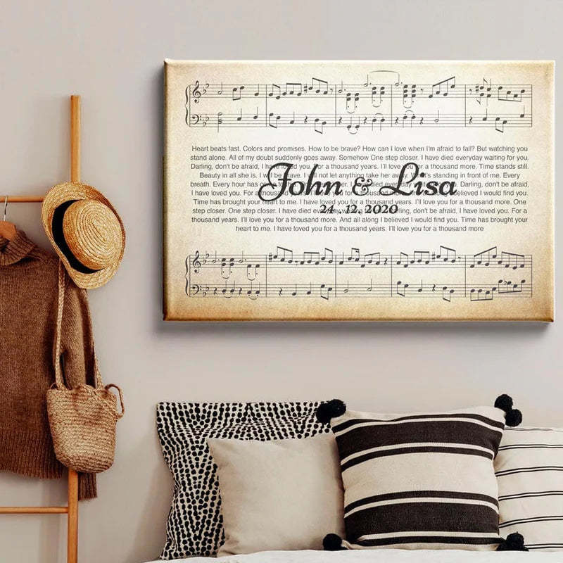 Song Lyrics On Canvas Custom Wall Art