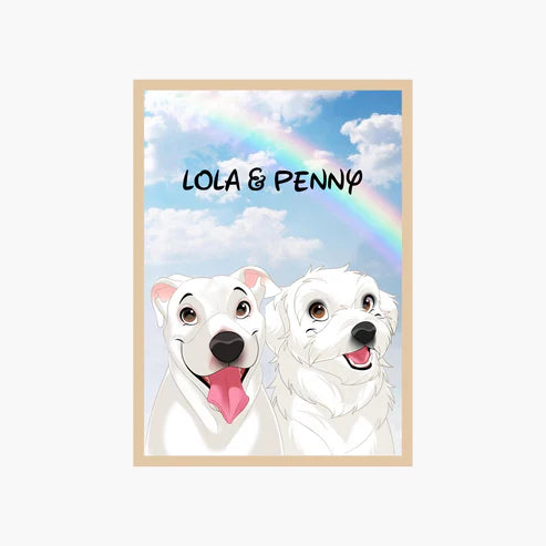 Personalized Forever Friends Portrait, Pet Art Night Light