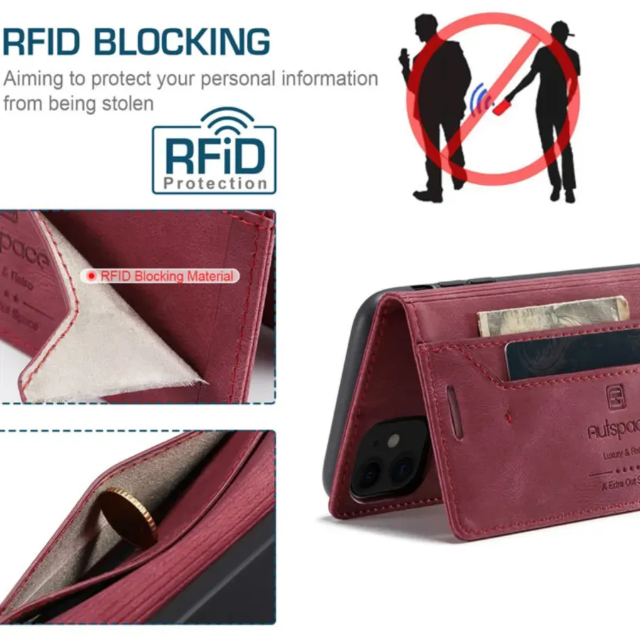 Personalised Monogram Card Holder Magnetic Wallet Phone Case