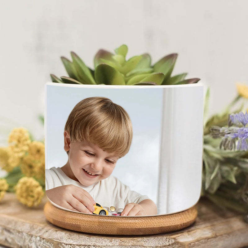 Personalised Flower Pots With Grandchildren's Portraits - Grandparents Day Gifts, Gifts For New Grandparents