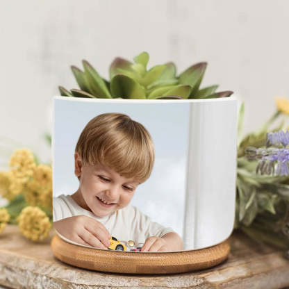Personalised Flower Pots With Grandchildren's Portraits - Grandparents Day Gifts, Gifts For New Grandparents