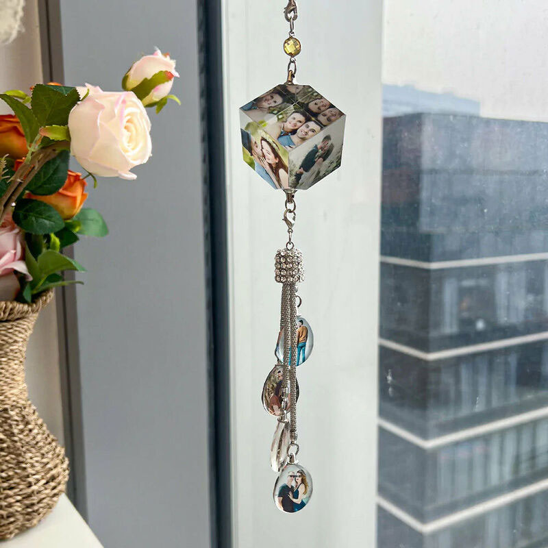 Personalized Photo Pendant - Lucky Crystal Car Pendant, Gift for Your Loved One