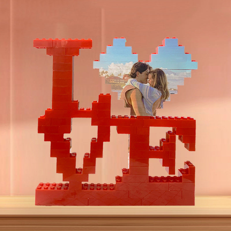 I Love You Personalized Photo Building Blocks Romantic Valentine's Day Gift