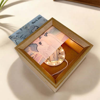 Custom Background Cartoon Image Personalized Wooden Night Light Home Decoration