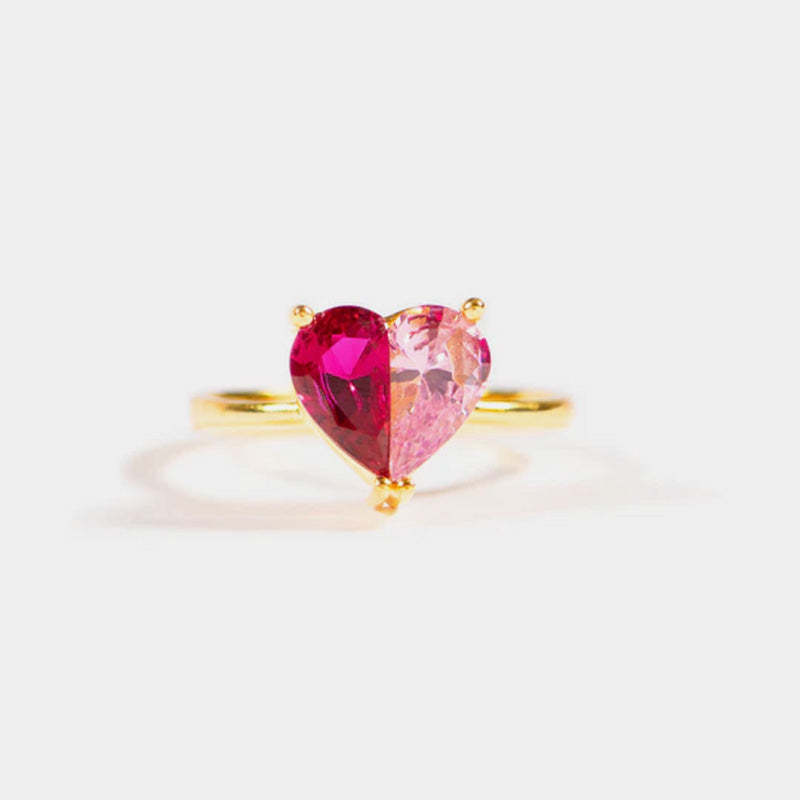 Birthstone Patchwork Heart Ring