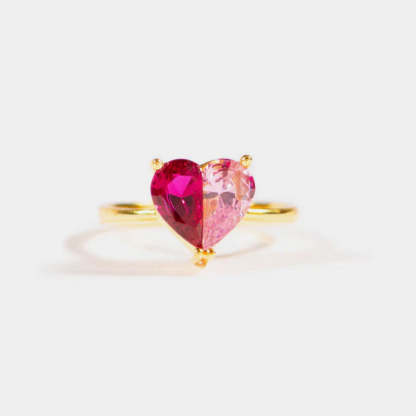 Birthstone Patchwork Heart Ring