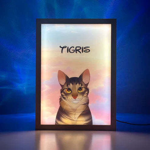 Personalized Forever Friends Portrait, Pet Art Night Light