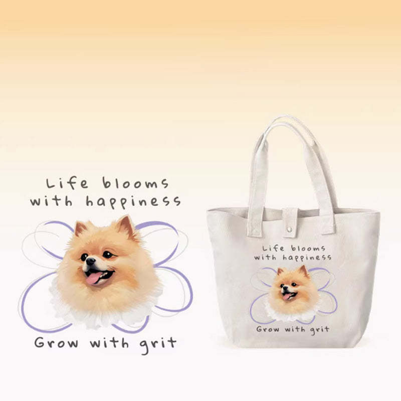 Personalized Cute Pet Canvas Bag - Valentine's Day Gift for Her Who Loves Pets