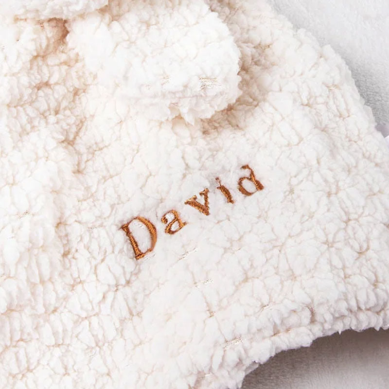 Personalized Lovey Bunny Rabbit Baby Plush Snuggle Toy Security Blanket with Embroidery Name Birthday Baby Shower Gift for Newborns