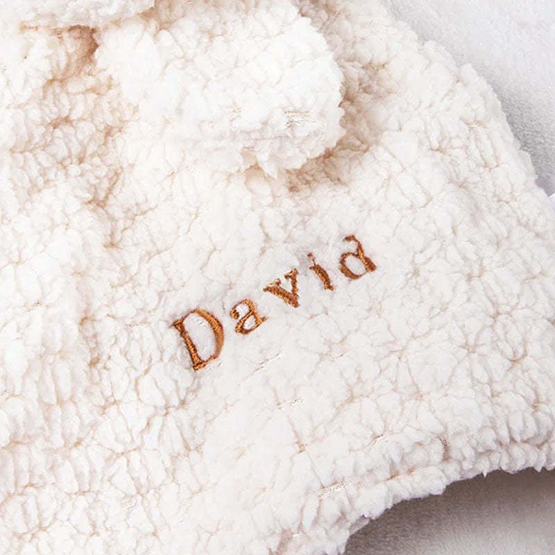 Personalized Lovey Bunny Rabbit Baby Plush Snuggle Toy Security Blanket with Embroidery Name Birthday Baby Shower Gift for Newborns