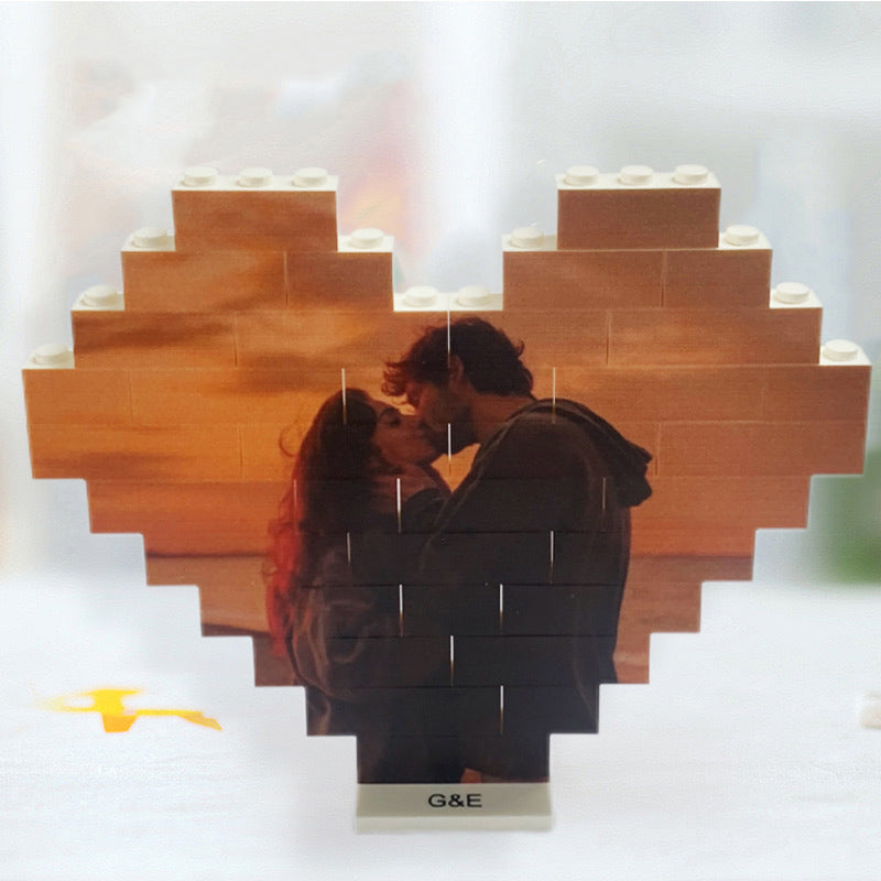 I Love You Personalized Photo Building Blocks Romantic Valentine's Day Gift