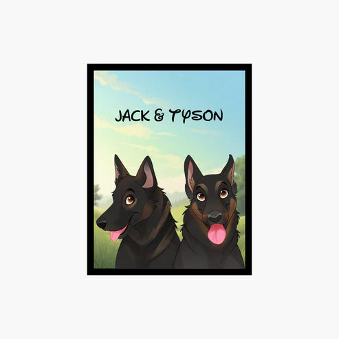 Personalized Forever Friends Portrait, Pet Art Night Light