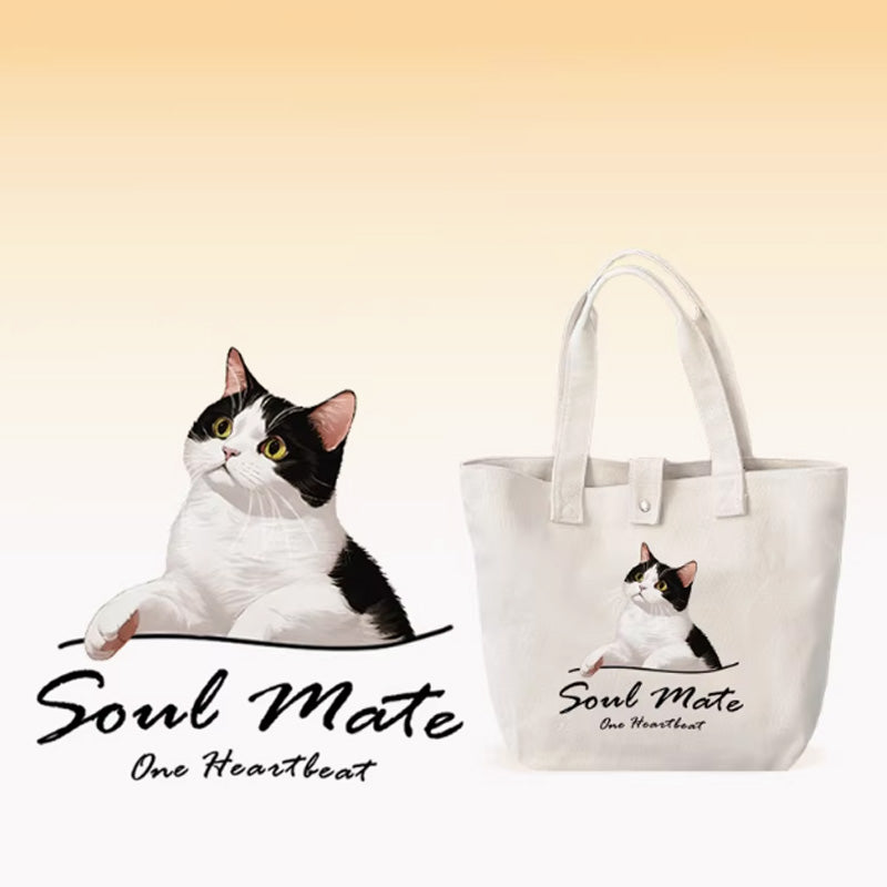 Personalized Cute Pet Canvas Bag - Valentine's Day Gift for Her Who Loves Pets