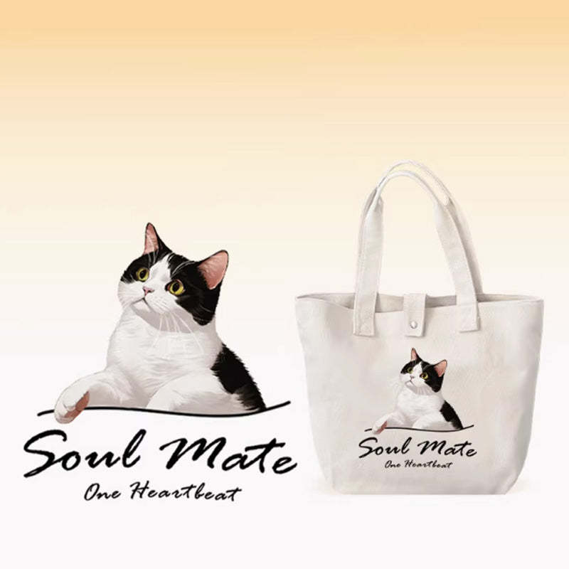 Personalized Cute Pet Canvas Bag - Valentine's Day Gift for Her Who Loves Pets