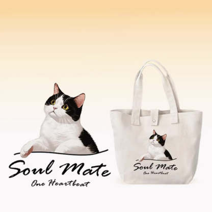 Personalized Cute Pet Canvas Bag - Valentine's Day Gift for Her Who Loves Pets