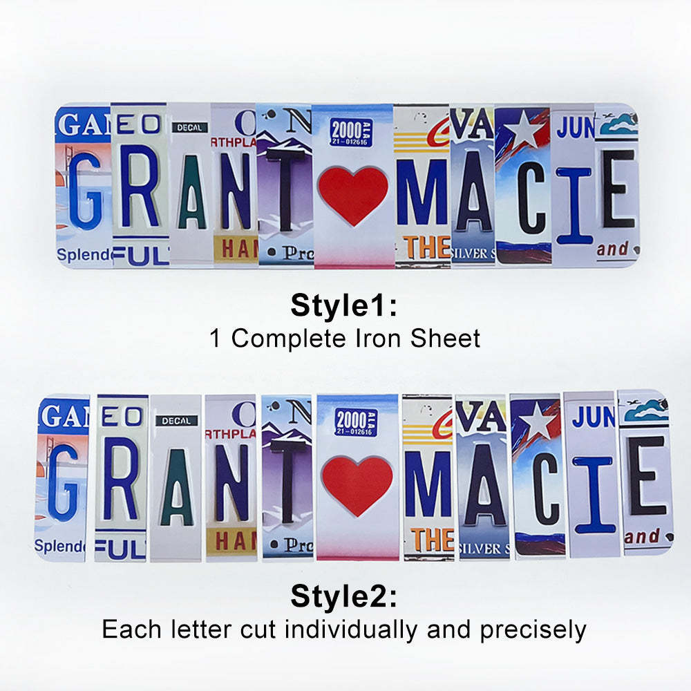 Personalized Couple Handmade Metal Sign