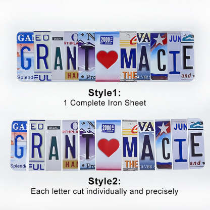 Personalized Couple Handmade Metal Sign