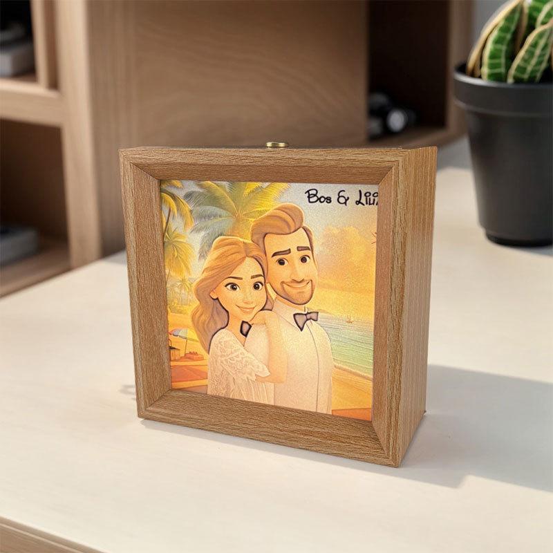 Custom Background Cartoon Image Personalized Wooden Night Light Home Decoration