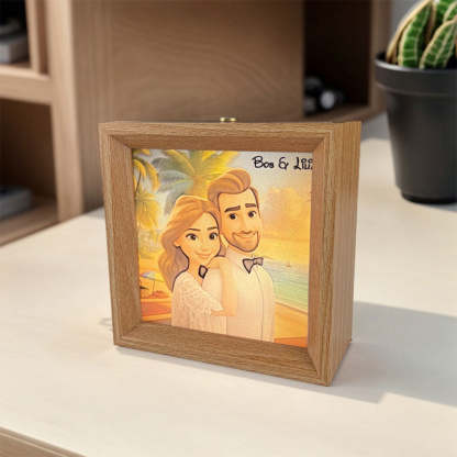 Custom Background Cartoon Image Personalized Wooden Night Light Home Decoration