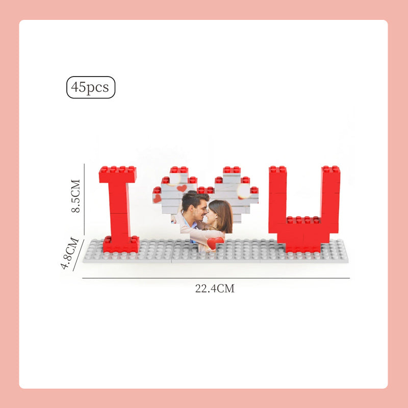 I Love You Personalized Photo Building Blocks Romantic Valentine's Day Gift