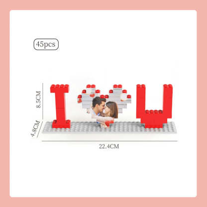 I Love You Personalized Photo Building Blocks Romantic Valentine's Day Gift