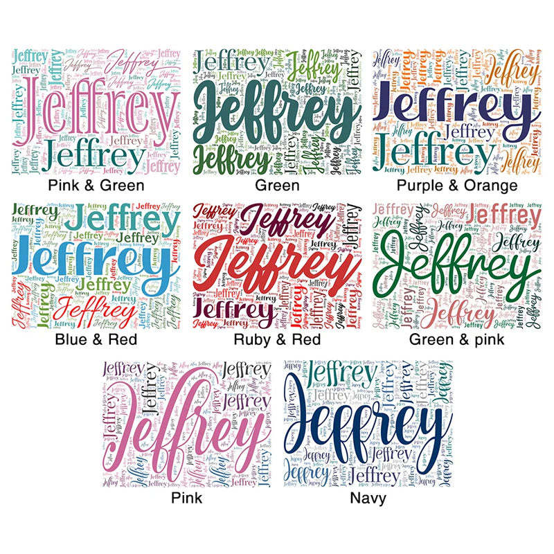 Personalized Soft Flannel Name Family Blanket Word Cloud Art Design Bl