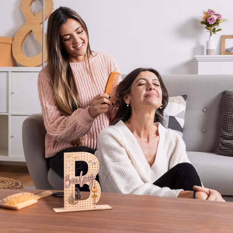 Personalized Wooden Earring Holder