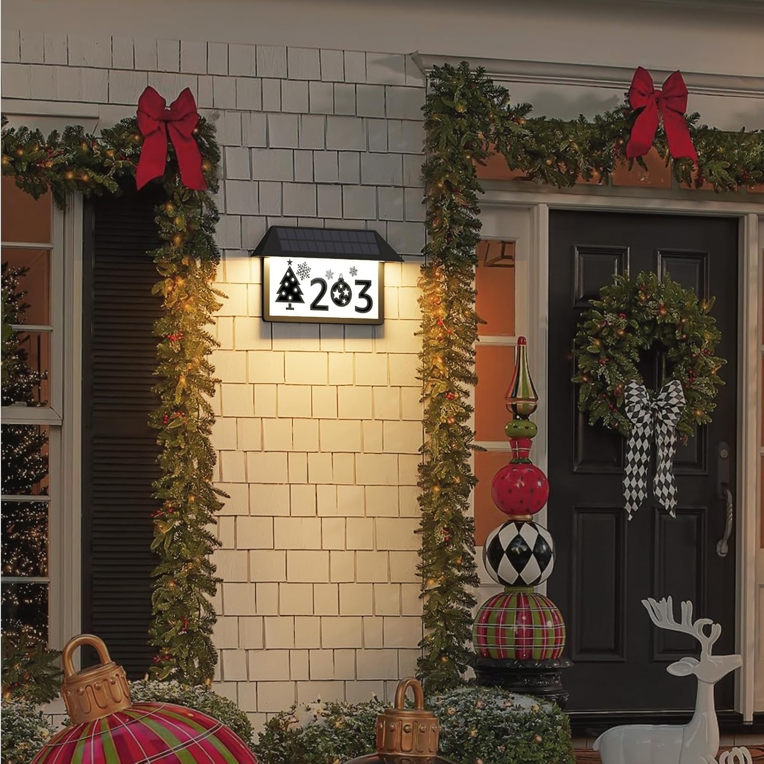 Wall Mounted Solar Home Address Number Sign