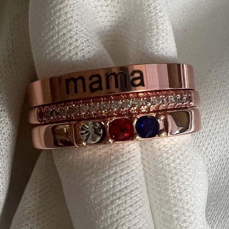 Grandmother Rings with Birthstones for Grandchildren