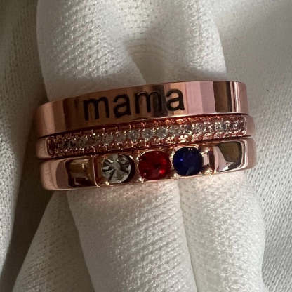 Grandmother Rings with Birthstones for Grandchildren