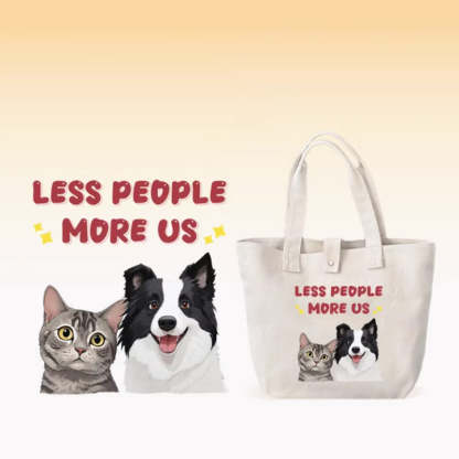 Personalized Cute Pet Canvas Bag - Valentine's Day Gift for Her Who Loves Pets