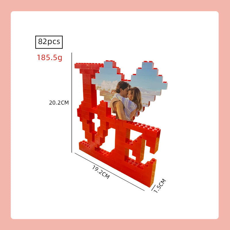 I Love You Personalized Photo Building Blocks Romantic Valentine's Day Gift