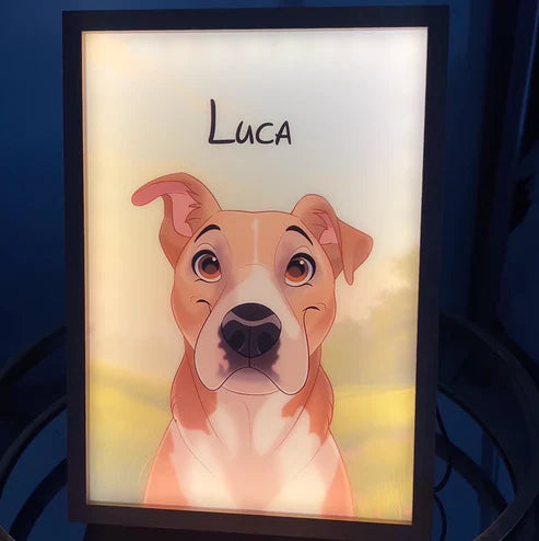 Personalized Forever Friends Portrait, Pet Art Night Light