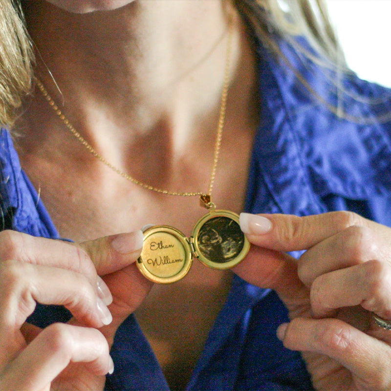 Personalized Engraved Sonogram Necklace