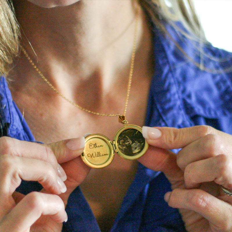 Personalized Engraved Sonogram Necklace