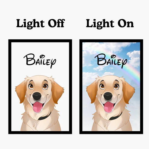 Personalized Forever Friends Portrait, Pet Art Night Light