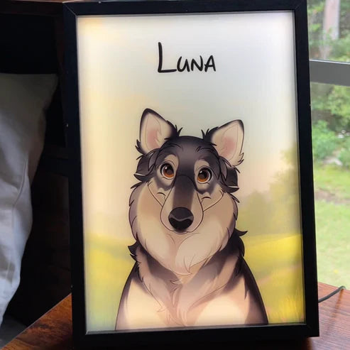 Personalized Forever Friends Portrait, Pet Art Night Light