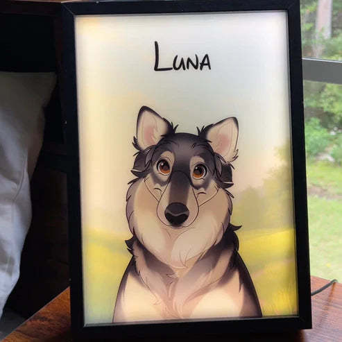 Personalized Forever Friends Portrait, Pet Art Night Light