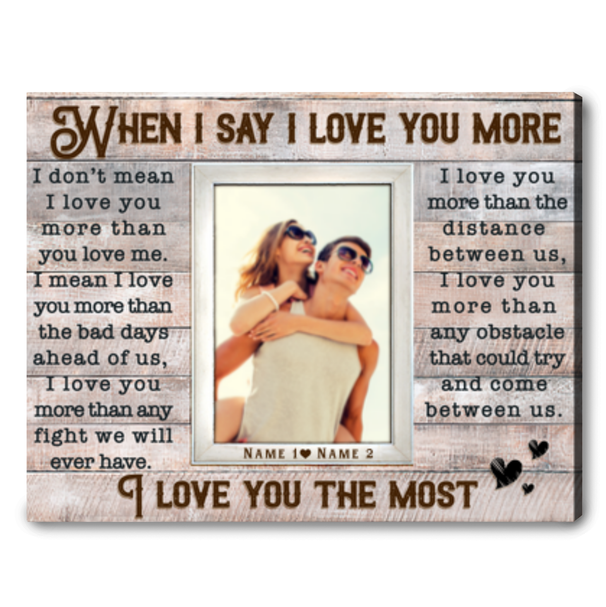 Loving Gift Photo For Couple Custom Poem On Canvas