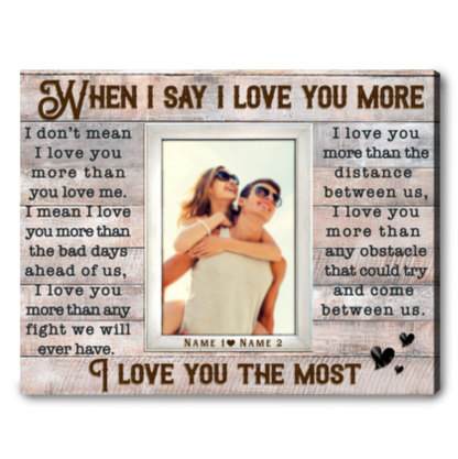 Loving Gift Photo For Couple Custom Poem On Canvas