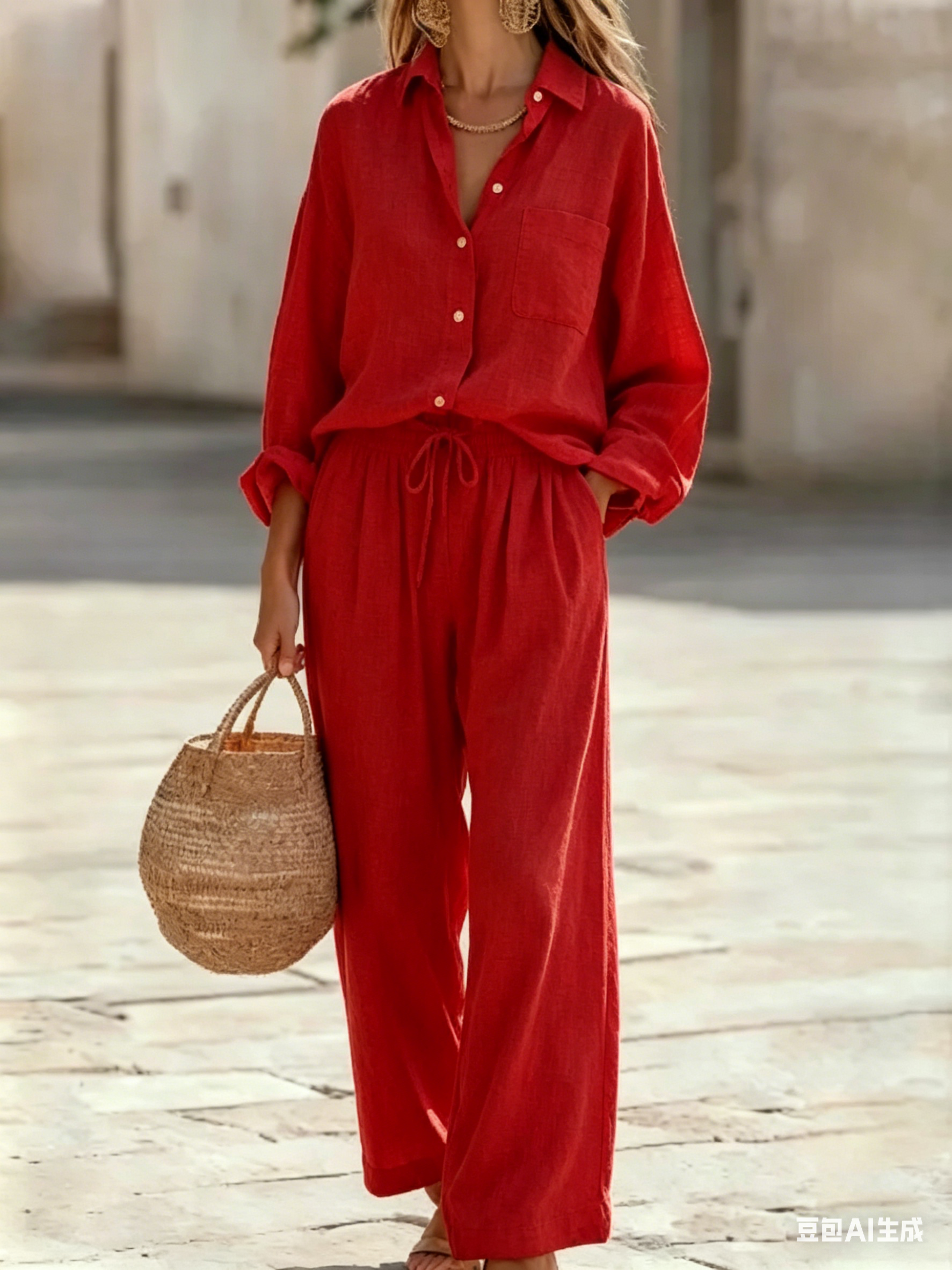 Cotton Linen Effortless Commute Set