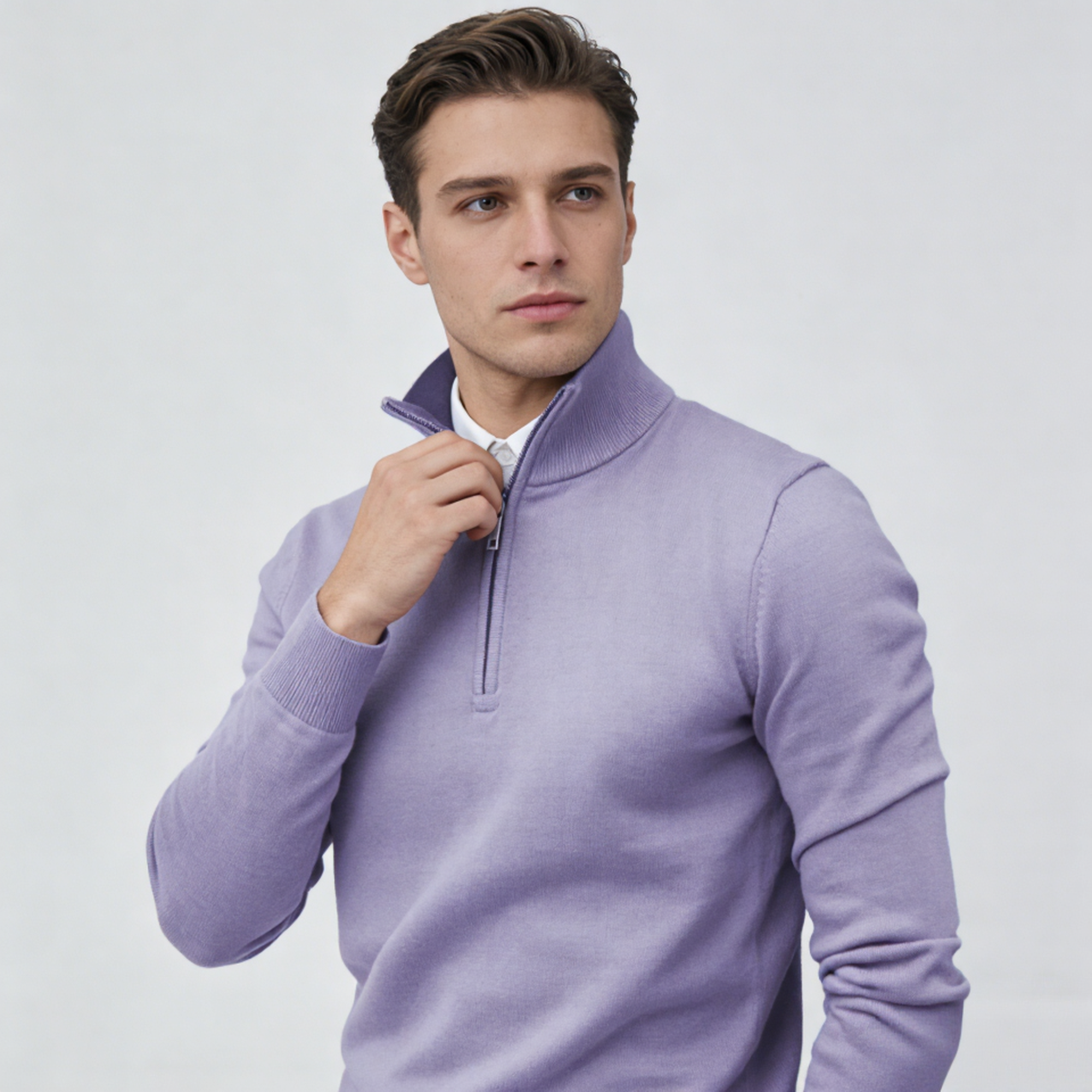 Gentleman's Business Three-Quarter Zip Sweater