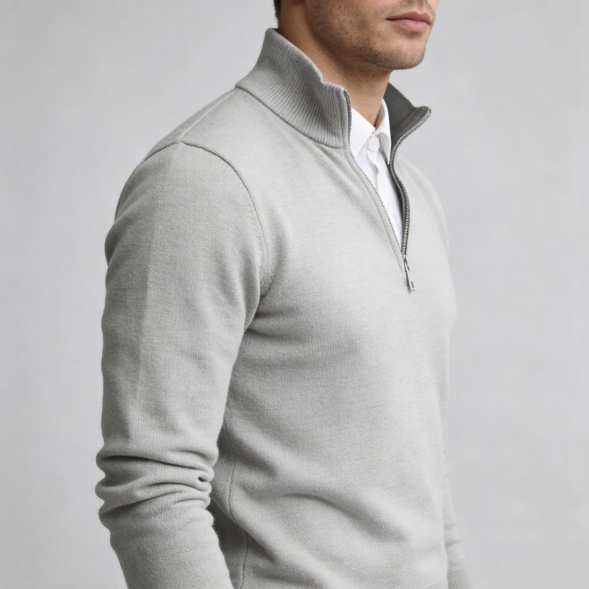 Gentleman's Business Three-Quarter Zip Sweater