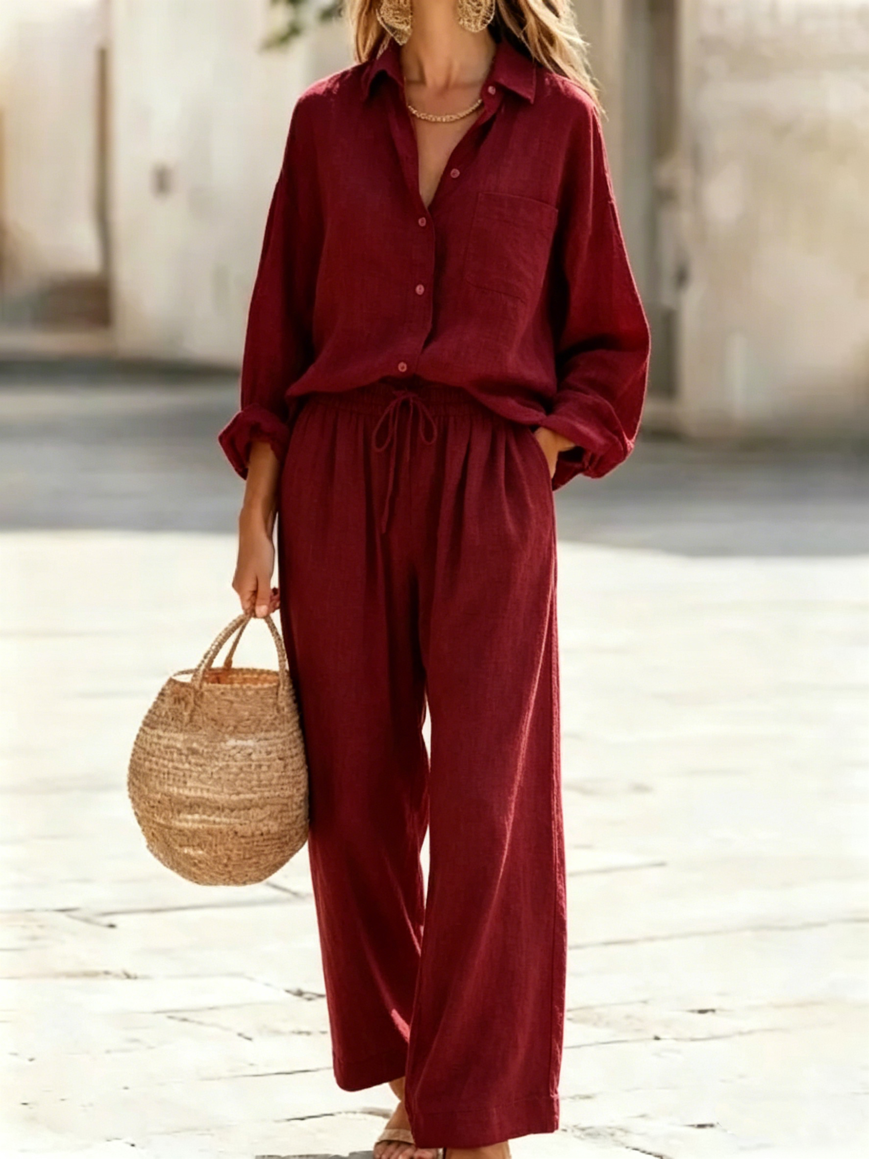 Cotton Linen Effortless Commute Set