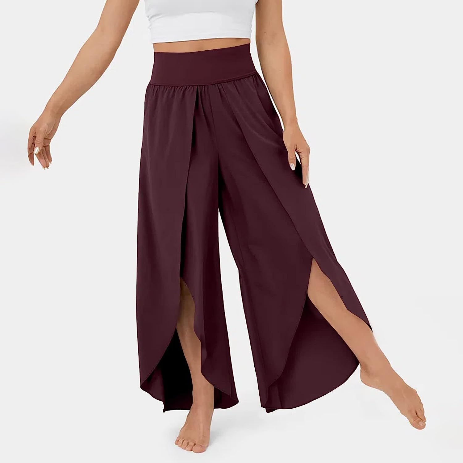 Womens High Waisted Wide Leg Pants