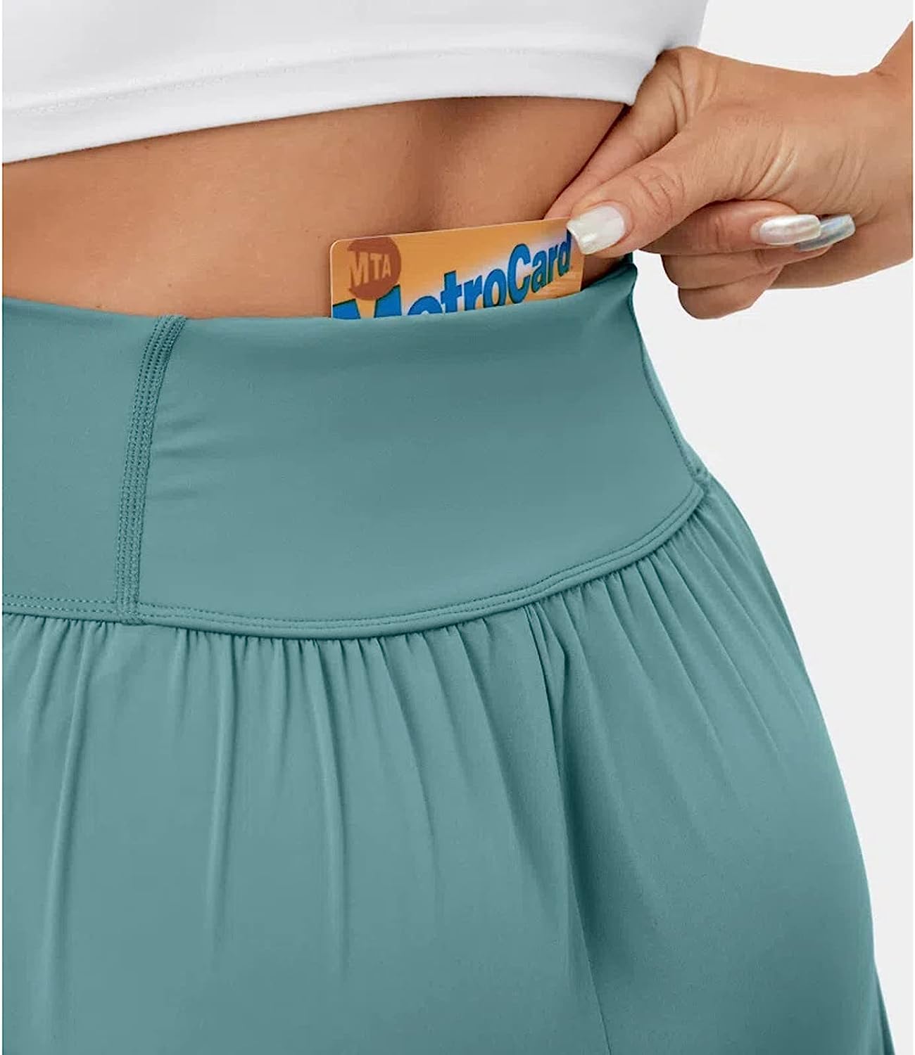 Lady Womens Capris for Summ High Waisted Pants Solid Color Wide Leg Pants Party Cover Up Pants for Swimwear Pants